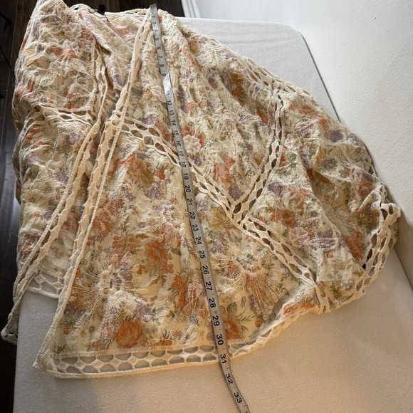 Torrid Crochet Lace Inset Kimono Floral Cottagecore Womens 5X/6X Boho Spring - Picture 9 of 12